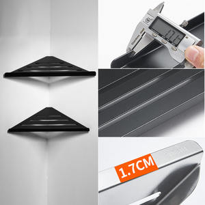 304 nero in acciaio inox Tri-angolo bagno di stoccaggio <span class=keywords><strong>doccia</strong></span> <span class=keywords><strong>shampoo</strong></span> <span class=keywords><strong>mensola</strong></span> ad angolo - Product Image 5