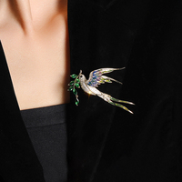 XILIANGFEIZI 2026 Bijoux de mode Émail Or 14 carats Zircon Broches en forme de branche, d'animal et d'oiseau