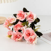 Bouquet de roses en soie vintage peintes à l'huile de haute qualité, fleurs artificielles pour mariage, décoration intérieure et accessoires de photographie