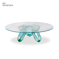 Table à manger Cloud, plateau en résine, écologique, durable, style mid-century modern, meubles de salon, table centrale sculpturale créative