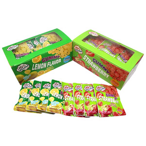 Caramelos de goma con sabor a jugo de fruta Halal Arena agria Limón y fresa Caramelo suave en caja Caja de embalaje Embalaje - Product Image 6