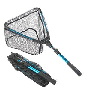 Épuisette de pêche pliable télescopique <span class=keywords><strong>en</strong></span> alliage d'aluminium pour <span class=keywords><strong>la</strong></span> pêche à <span class=keywords><strong>la</strong></span> <span class=keywords><strong>mouche</strong></span>, filet flottant pour <span class=keywords><strong>la</strong></span> <span class=keywords><strong>mer</strong></span>, revêtement <span class=keywords><strong>en</strong></span> caoutchouc, maille 2*2mm, profondeur 37cm, 88cm - Product Image 4