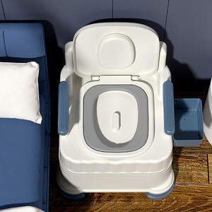 Inodoro portátil de plástico montado en el suelo cuadrado de dos piezas europeo <span class=keywords><strong>barato</strong></span> para uso en el baño de ancianos y mujeres embarazadas - Product Image 3