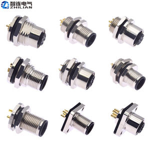 防水IP67 M12 3 4 5 6 8 12 17ピン男性と女性フロントバックパネルマウントコネクタソケット22 24AWGケーブルワイヤー付き - Product Image 3