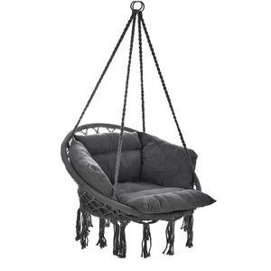 Camping Patio Swings Cordes faites à la main Chaise suspendue d'extérieur avec <span class=keywords><strong>coussin</strong></span> - Product Image 2