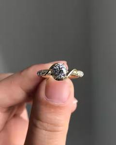 Elegant 925 Sterling Silver Moissanite Halo Cluster Ring Silver Plated Brilliant Cut Classic Crown Shape Fine Jewelry Exquisite - Product Image 1