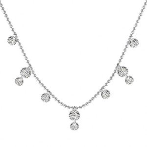 Collier pendentif femme Dylam, nouveau design, argent S925, chaîne à perles anti-décoloration, pierres multiples, diamant, zircone cubique 5A, pompon - Product Image 1
