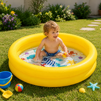 Aufblasbarer runder PVC-Pool mit Meeresmotiv, 2-Ring-Struktur, für Kinder, als Wasserbecken oder Badewanne für den Heimgebrauch