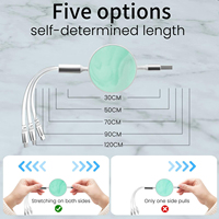 Kabel Pengisi Daya Cepat HYTO 3 in 1 USB 5A 66W Kabel Pengisi Daya USB Tipe C Kabel Data Retractable