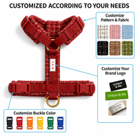 Harnais pour chien en tweed personnalisé en forme de Y avec laisse mains libres, ensemble de promenade réglable pour distributeurs, détaillants, fournisseurs OEM ODM