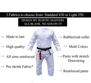 Fabricante al por mayor blanco Jiu Jitsu BJJ GI Judo Karate Unisex MMA uniformes diseño personalizado OEM disponible para adultos - Product Image 5