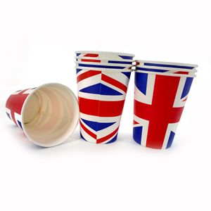 Gobelets en papier jetables avec motif Union Jack chinois et drapeau national, épais et de haute qualité, pour les fêtes et l'usage domestique. - Product Image 4