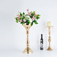 Support de composition florale en métal polyvalent et haut pour mariage, porte-bougeoirs dorés, support de vase à fleurs, guide de chemin de mariage