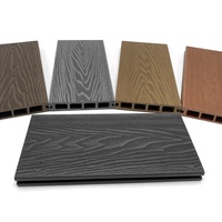 Dek Lantai Komposit Kayu Plastik 3D Embossing Tahan Air, Tahan Api, Anti Korosi, Anti Selip