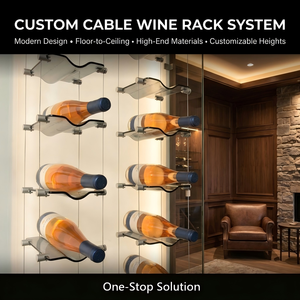 Sistema de Cables para Botellero con Control de <span class=keywords><strong>Tensión</strong></span> y Abrazaderas Laterales, Sistema de Cables de Bola para Bodega, Bar en Casa, Restaurante, Uso Pesado - Product Image 5