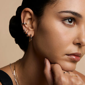 <span class=keywords><strong>Pendientes</strong></span> Gemnel Statement Jewelry de Latón con Diseño Personalizado, Hipoalergénicos, Modelo Crossover Illusion Huggies - Product Image 6