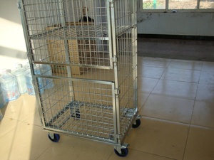 Có Thể Gập Lại Kim Loại Dây Xe Đẩy CuộN Lồng Chứa Kho Xe Đẩy Giỏ Hàng Giặt Ủi - Product Image 2