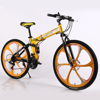 Vélo de montagne pliable 26 pouces, vélo de montagne pliable en acier à suspension intégrale