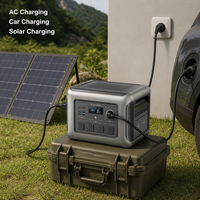 Station d'alimentation portable LiFePO4 1920Wh 2500W + panneau solaire pliable 200W, kit générateur solaire pour le camping, la pêche et les situations d'urgence à domicile