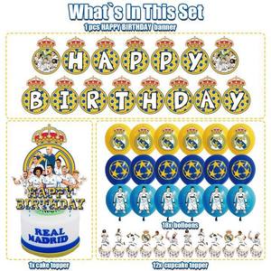 Fournitures <span class=keywords><strong>de</strong></span> fête d'anniversaire <span class=keywords><strong>de</strong></span> football Fan Football/équipe <span class=keywords><strong>de</strong></span> football Bunting décoration <span class=keywords><strong>de</strong></span> gâteau ballons imprimés rétro réel <span class=keywords><strong>Benzema</strong></span> Club cadeaux - Product Image 2