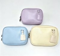 Pochette de maquillage portable multicolore, mini, avec fermeture éclair, motif lettres, résistante à l'eau, grande capacité, pour le voyage