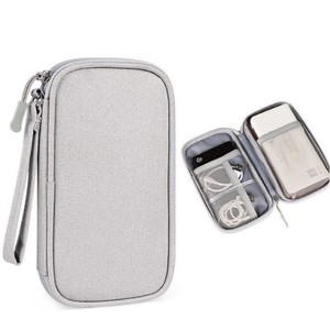 Sac de rangement pour accessoires numériques, gris, organisateur de câbles multicouches pour batterie externe, lecteur USB, écouteurs, câbles de données - Product Image 1