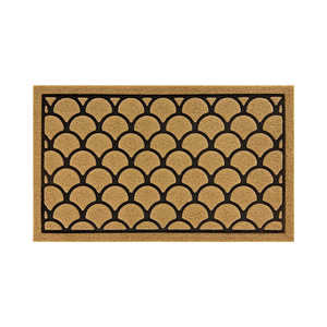 พรมเช็ดเท้าใยมะพร้าวทรงสี่เหลี่ยมผืนผ้า พรมกันลื่น PVC สำหรับทางเข้าบ้าน ห้องนอน ห้องทำงาน ลายเรขาคณิต สีพื้น - Product Image 5