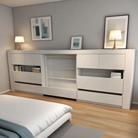 Meuble de rangement mural minimaliste blanc, modulaire, pour salon, vitrine