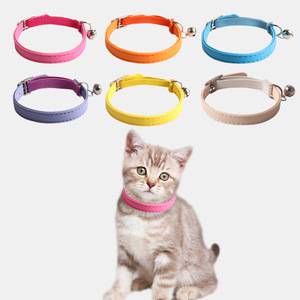 <span class=keywords><strong>Collar</strong></span> de Seguridad Elástico con Campana para Perros y Gatos, de Cuero PU Sólido Multicolor, Diseño de Dibujos Animados, Elegante, Venta al Por Mayor - Product Image 2