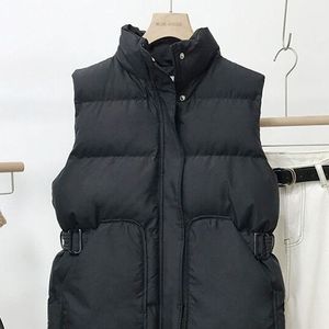 Nueva llegada Otoño Invierno mujer acolchado abajo chaleco Color <span class=keywords><strong>s</strong></span>ólido botón cremallera Puffer chaleco moda casual prendas de vestir chaleco - Product Image 5