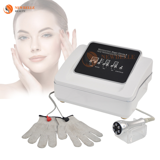 2 in 1 Hot Sale Electric Massage Microcurrent Facial Skin Electrotherapy Lift Beauty Machine with Electro Glove Face Skin Lift