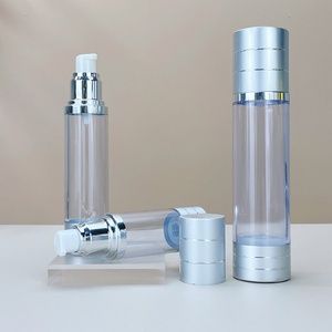 Silver Airless <b>Pump</b> <b>Bottle</b> Refillable 15ml 30ml 50ml 100ml Airless <b>Pump</b> <b>Bottle</b> Aluminum Airless <b>Bottle</b> Plastic for Skin Care - Product Image 4