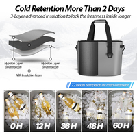 Sac isotherme imperméable en TPU de 28 L pour bouteille de bière, lait, plage, pique-nique, avec fermeture éclair étanche et maintien de la glace pendant 5 jours