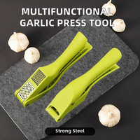Multifunctionele roestvrijstalen veilige groente- en knoflookpers, rasp, keuken cadeau, makkelijk schoon te maken, creatief, één gereedschap, twee doeleinden