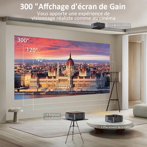 Sun 805 500 Ansi Lumens thông minh chiếu Android <span class=keywords><strong>Wifi</strong></span> BT Loa giáo dục chiếu ngoài trời sử dụng văn phòng sử dụng 1080P chiếu - Product Image 6