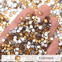 Strass en verre à dos plat non thermocollants Lt.topaz Premium, taillés à la machine, qualité 5AAA pour un éclat intense, pour la décoration de vêtements DIY