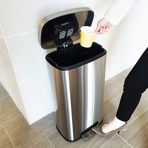 Metal dustbin stainless steel Hotel Office large Waste garbage bins kitchen trash can