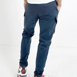 New Design Men Navy Blue Nylon Polyester Cargo Multi Flap Pockets Joggers Casual Trousers for Male - Product Image 3