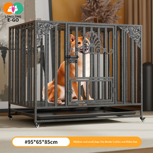 Cage pliable robuste anti-morsure de 95 cm pour chien, tube carré épaissi, avec bac à déjections séparé, pour Corgi et <span class=keywords><strong>Golden</strong></span> <span class=keywords><strong>Retriever</strong></span> domestiques - Product Image 1