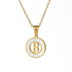 Zogxin Letter A Pendant Necklace Gold Plated Stainless Steel Round Chain Women's Fashion Jewelry Everyday Wear - Product Image 5