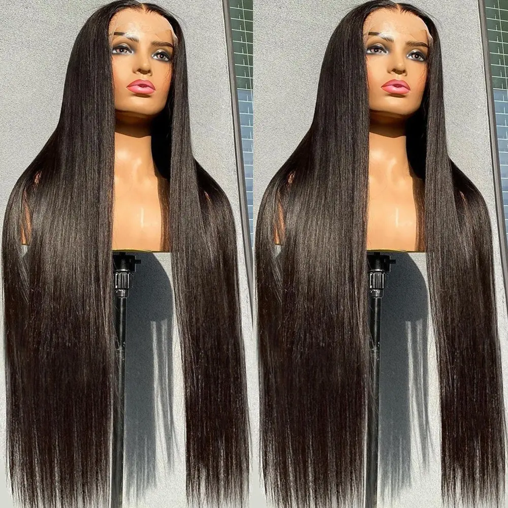 12A Bone Straight Human Hair Wig Raw Indian Hair Peruvian Swiss Lace Closure Front Wig 13x6 HD Lace Frontal Wigs For Black Women