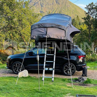 Tenda Atap Oxford Soft Shell Empat Musim untuk 4 Orang, Tahan Air, Ringan, Buka Cepat, Lipat, Berkemah, 4WD SUV, Skylight