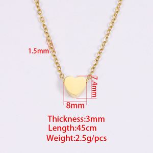 Collar con Colgante de Barra de Corazón Pequeño, Grabado con Fe, Esperanza y Amor, Chapado en Oro de 14K, Cadena de Acero Inoxidable, para Mujer, Novia - Product Image 3