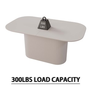 MDF Eco-Friendly Durable Cream Style Dining <b>Table</b> 4-8 Person Vertical Striped Legs Thick Elegant Home <b>Kitchen</b> <b>Table</b> - Product Image 3