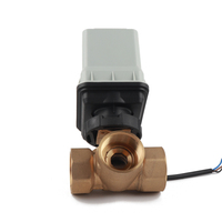 Vanne à boisseau sphérique en laiton DN32 Commande d'interrupteur électrique Personnalisable Support OEM Actionneur hydraulique en plastique à trois voies Eau Gaz Média