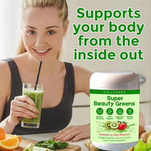 Formule Beauté au Collagène Saveur Fraise Probiotiques Peptides de Collagène Super Beauté Verts Éclat de la Peau Superaliment Verts <span class=keywords><strong>en</strong></span> Poudre - Product Image 5
