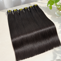 Cheveux humains vierges non traités doublement étirés, cuticules alignées, cheveux vietnamiens, philippins, indiens, lisses comme des baguettes, en paquet