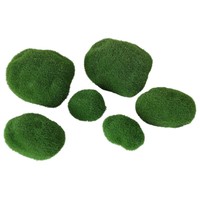 Gazon artificiel en plastique vert, mousse et pierres pour accessoires de photographie, bonsaï, aménagement paysager, décoration murale et ornements.