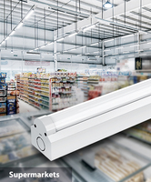 Toppo lampu linear led T5 T8, lampu industri 4 kaki pemasangan mudah dengan darurat
