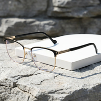 Montures de lunettes optiques classiques en acétate pour hommes avec logo personnalisé 2026, montures de lunettes anti-lumière bleue en métal, Gafas